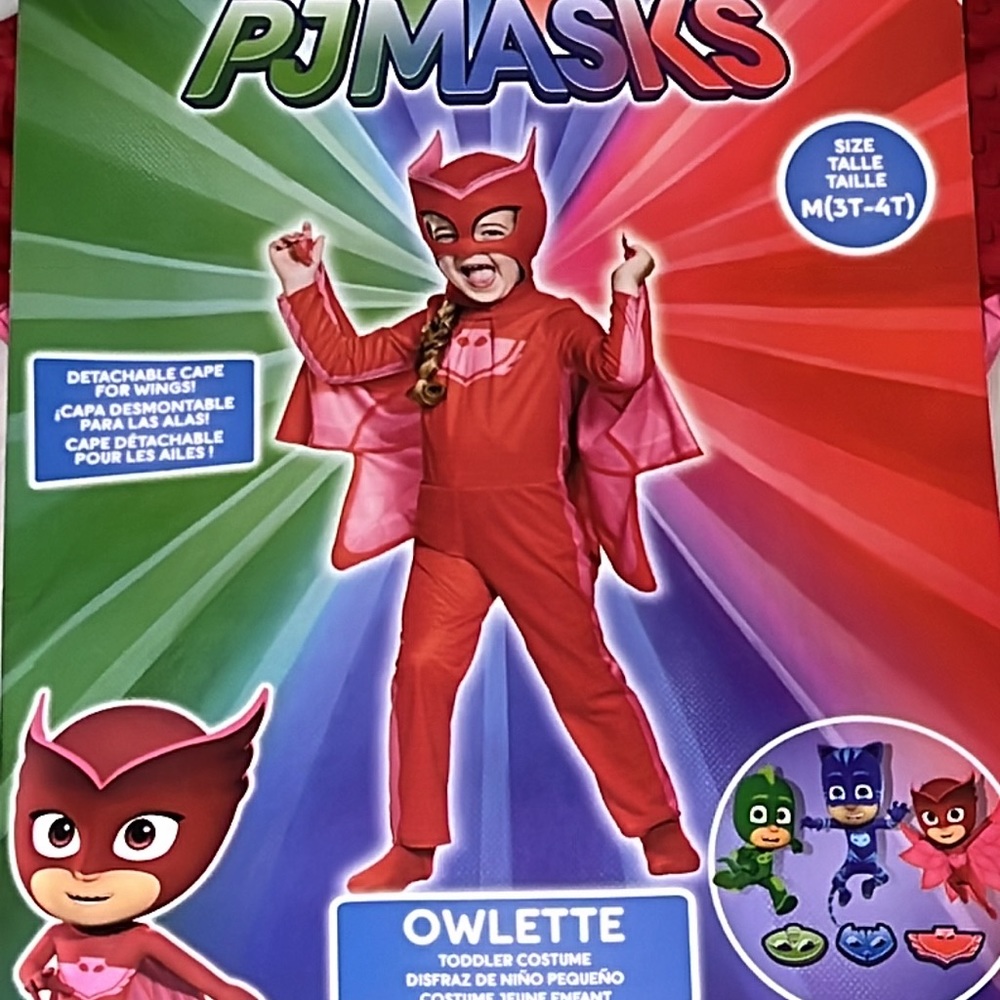 NEW PJMasks Owlette Girls Halloween Costume Size 3-4T